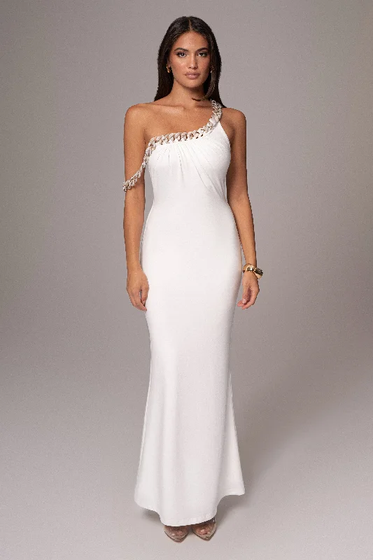 Maxi dresses with polka dot prints for a playful styleWhite Monette Asymmetric Dress Maxi dresses with polka dot prints for a playful styleWhite Monette Asymmetric Dress