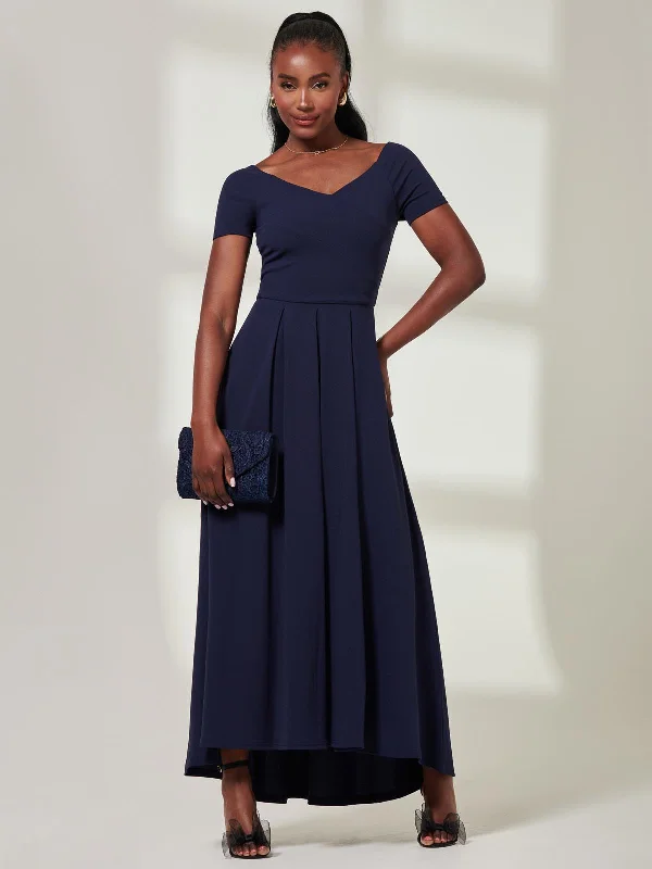 Strapless maxi dresses for a beachside vacationYana Off Shoulder Scuba Maxi Dress, Navy Strapless maxi dresses for a beachside vacationYana Off Shoulder Scuba Maxi Dress, Navy