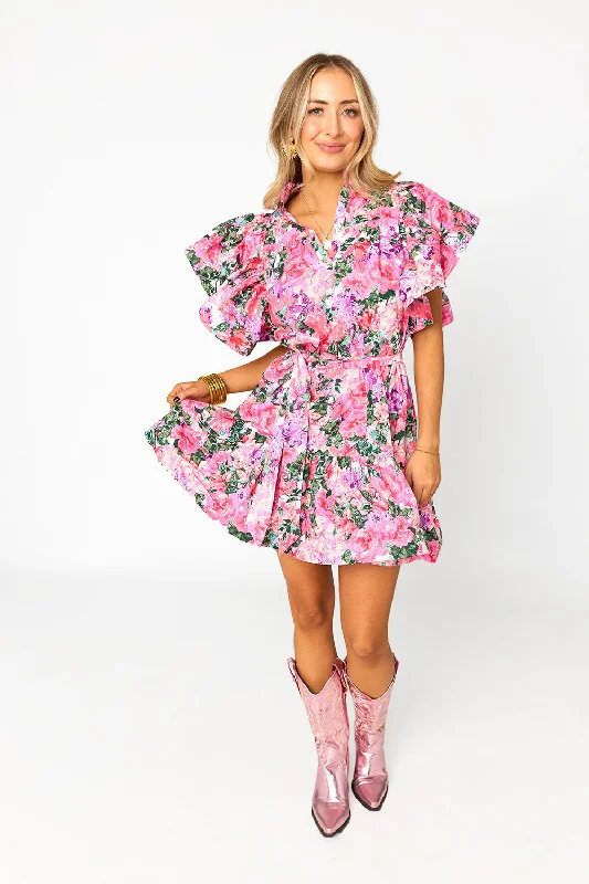 Abbey Belted Mini Dress - Royalty