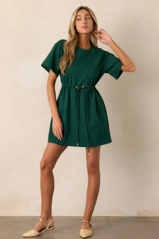 Mini dresses with wrap - around stylesFor The Day Hunter Green Short Sleeve Mini T-Shirt Dress Mini dresses with wrap - around stylesFor The Day Hunter Green Short Sleeve Mini T-Shirt Dress