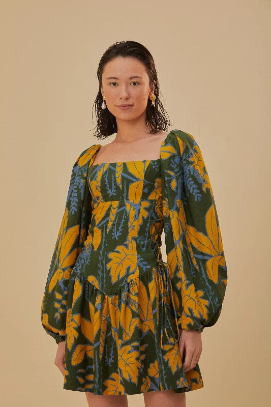 Mini dresses with keyhole necklinesGreen Foliage Sketch Lenzing™ Ecovero™ Euroflax™ Mini Dress Mini dresses with keyhole necklinesGreen Foliage Sketch Lenzing™ Ecovero™ Euroflax™ Mini Dress