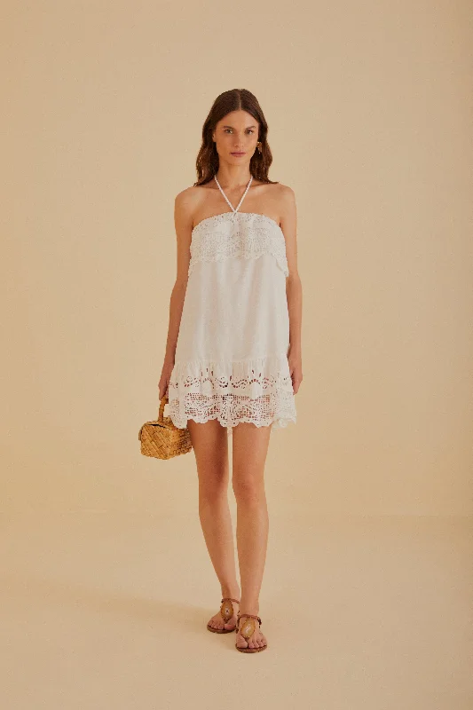 Mini dresses with pom - pom trims for a playful feelOff-White Embroidered Guipure Euroflax™ Premium Linen Mini Dress Mini dresses with pom - pom trims for a playful feelOff-White Embroidered Guipure Euroflax™ Premium Linen Mini Dress