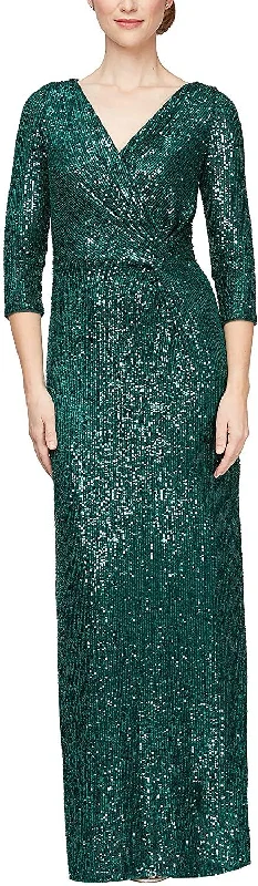 Mini wedding guest dresses with glittery accents for a trendy lookAlex Evenings AE8296646 Long Formal Dress Sale
