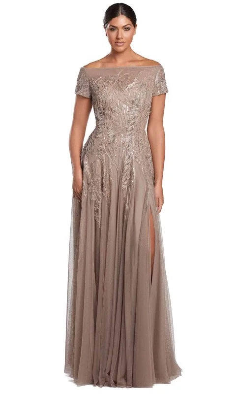 Wedding guest dresses with empire waists and tulle skirtsAlexander by Daymor 2051F24 - Embellished Off-Shoulder Evening Gown Wedding guest dresses with empire waists and tulle skirtsAlexander by Daymor 2051F24 - Embellished Off-Shoulder Evening Gown