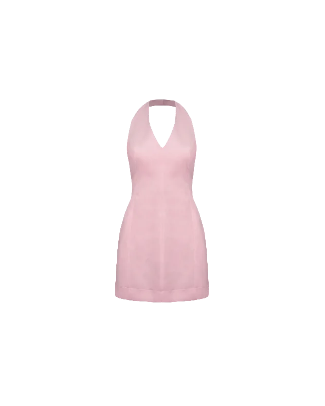 CHER HALTER MINI DRESS SOFT PINK