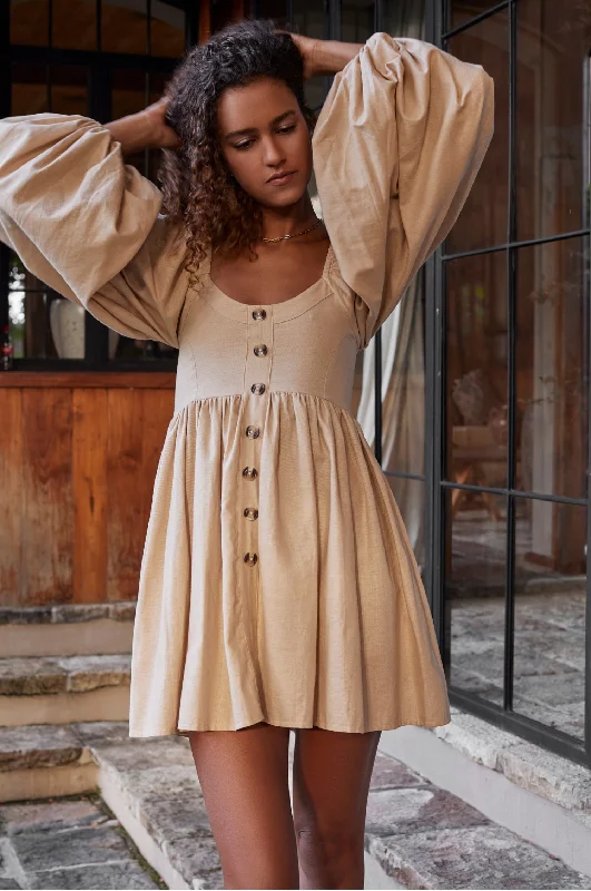 Mini dresses with belted waists for a defined silhouetteChloie Empire Waist Linen Mini Dress Mini dresses with belted waists for a defined silhouetteChloie Empire Waist Linen Mini Dress