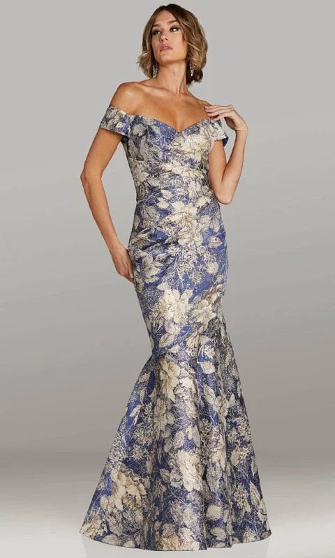 Wedding guest dresses with tassel - adorned belts and A - line skirtsFeriani Couture 18410 - Off Shoulder Printed Evening Gown Wedding guest dresses with tassel - adorned belts and A - line skirtsFeriani Couture 18410 - Off Shoulder Printed Evening Gown