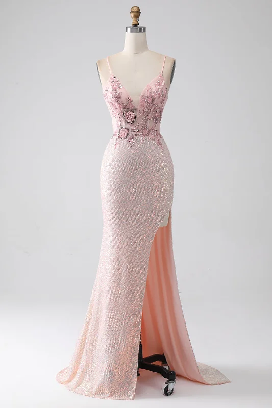 Cocktail dresses with a floral print and a peplum waistGlitter Pink Beaded Mermaid Prom Dress with Slit Cocktail dresses with a floral print and a peplum waistGlitter Pink Beaded Mermaid Prom Dress with Slit