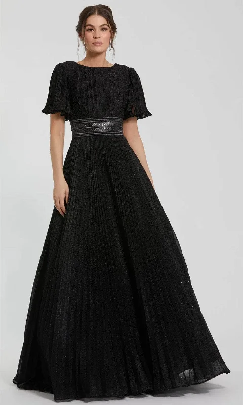 Wedding guest dresses with pom - pom trims for a playful lookIeena Duggal 30776 - Pleated Bodice Flutter Sleeve Evening Dress Wedding guest dresses with pom - pom trims for a playful lookIeena Duggal 30776 - Pleated Bodice Flutter Sleeve Evening Dress