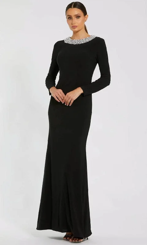 Wedding guest dresses with fringe accents for a bohemian - inspired weddingIeena Duggal 49951 - Long Sleeve Beaded Neckline Evening Gown Wedding guest dresses with fringe accents for a bohemian - inspired weddingIeena Duggal 49951 - Long Sleeve Beaded Neckline Evening Gown
