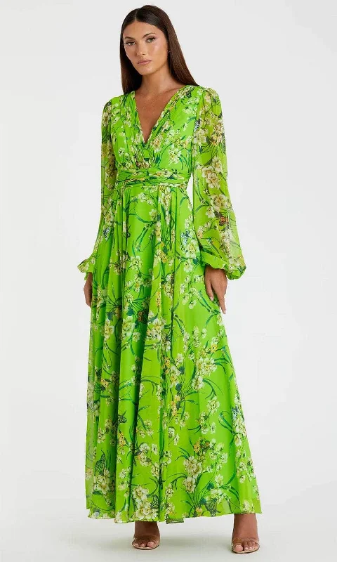 Polka - dot - printed wedding guest dresses with short sleevesIeena Duggal 56013 - Floral Printed Deep V-Neck Maxi Dress Polka - dot - printed wedding guest dresses with short sleevesIeena Duggal 56013 - Floral Printed Deep V-Neck Maxi Dress
