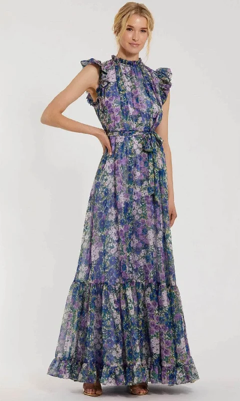 Wedding guest dresses with belted waists and knee - length skirtsIeena Duggal 56116 - Printed Floral Design Mock Neck Prom Gown Wedding guest dresses with belted waists and knee - length skirtsIeena Duggal 56116 - Printed Floral Design Mock Neck Prom Gown