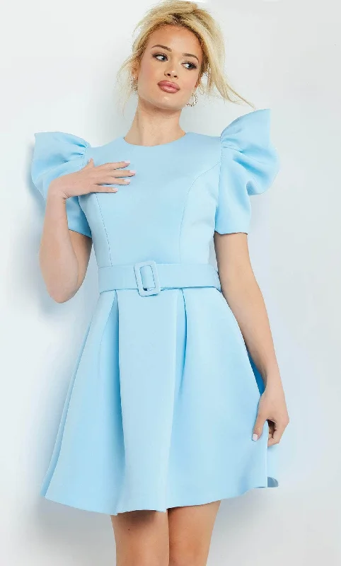One - shoulder cocktail dresses in emerald green for a bold statementJovani 09990 - Puff Sleeve A-Line Cocktail Dress One - shoulder cocktail dresses in emerald green for a bold statementJovani 09990 - Puff Sleeve A-Line Cocktail Dress