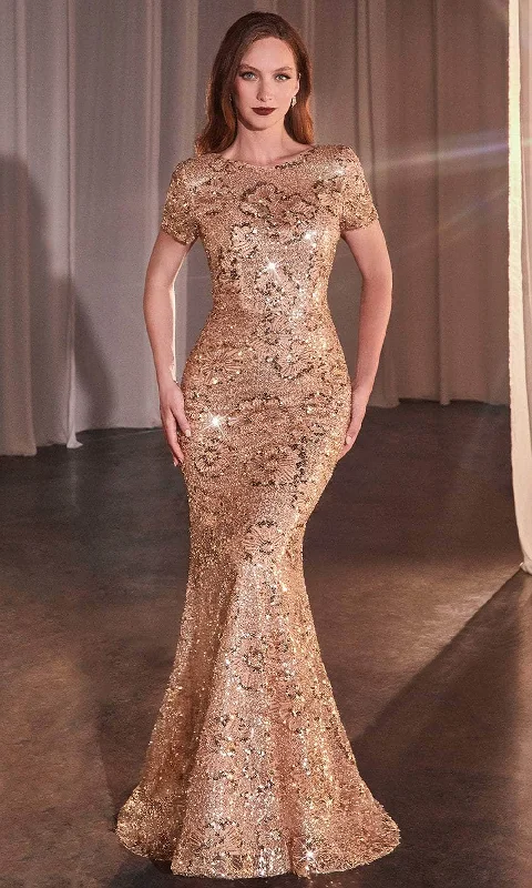 Wedding guest dresses with ruched bodices and spaghetti strapsLadivine CC3700 - Short Sleeve Sequin Print Evening Dress Wedding guest dresses with ruched bodices and spaghetti strapsLadivine CC3700 - Short Sleeve Sequin Print Evening Dress