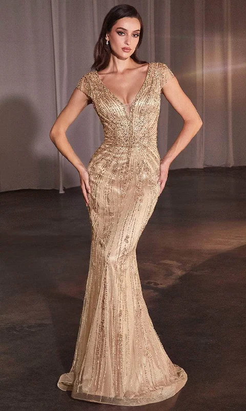 Strapless wedding guest dresses with rhinestone - studded bodicesLadivine CZ0029 - Beaded Sheer Cap Sleeve Prom Dress Strapless wedding guest dresses with rhinestone - studded bodicesLadivine CZ0029 - Beaded Sheer Cap Sleeve Prom Dress