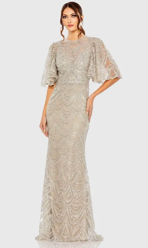 Printed wedding guest dresses with tropical motifs for beach weddingsMac Duggal 20481 - Flutter Sleeve Bead Embroidered Evening Gown Printed wedding guest dresses with tropical motifs for beach weddingsMac Duggal 20481 - Flutter Sleeve Bead Embroidered Evening Gown