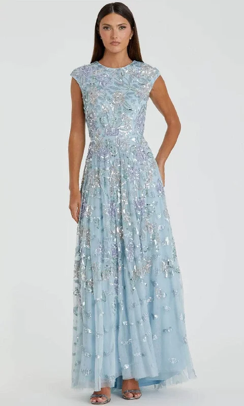 Asymmetric - hem wedding guest dresses in metallic huesMac Duggal 5647 - Floral Detailed Cap Sleeve Evening Gown Asymmetric - hem wedding guest dresses in metallic huesMac Duggal 5647 - Floral Detailed Cap Sleeve Evening Gown