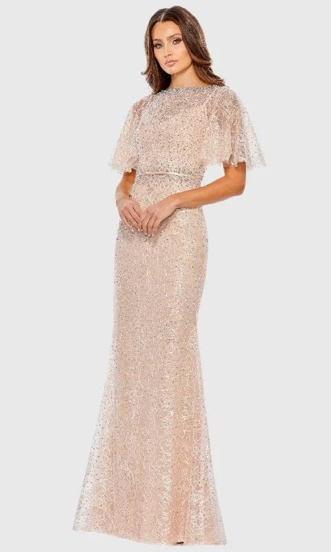 Halter - neck wedding guest dresses with beaded strapsMac Duggal A20368 - Butterfly Sleeve Heat-Set Embellished Prom Gown Halter - neck wedding guest dresses with beaded strapsMac Duggal A20368 - Butterfly Sleeve Heat-Set Embellished Prom Gown