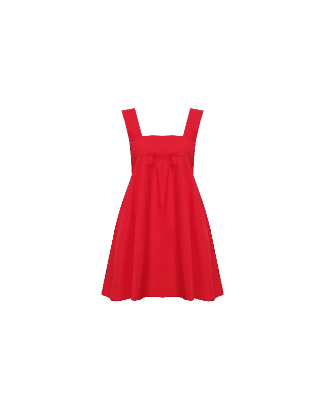 MARGIE TIE MINI DRESS CHERRY