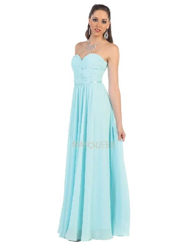 Wedding guest dresses with gathered skirts and V - necklinesMay Queen - MQ1145 Strapless Sweetheart Ruched Bodice A-Line Gown Wedding guest dresses with gathered skirts and V - necklinesMay Queen - MQ1145 Strapless Sweetheart Ruched Bodice A-Line Gown