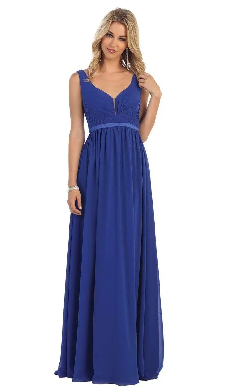 Velvet - trimmed wedding guest dresses in burgundy for a formal eventMay Queen - MQ1225 Sleeveless Sheer Plunging A-Line Gown Velvet - trimmed wedding guest dresses in burgundy for a formal eventMay Queen - MQ1225 Sleeveless Sheer Plunging A-Line Gown