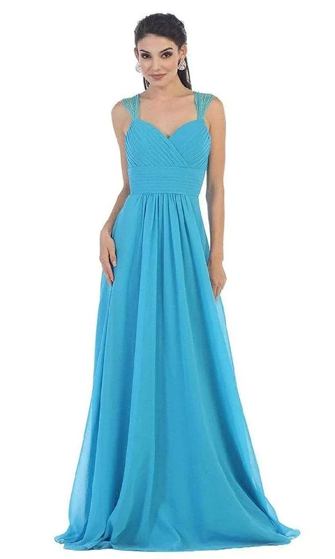 Wedding guest dresses with tiered skirts for a feminine lookMay Queen - MQ1275 Pleated Bodice Sweetheart Neck A-Line Dress Wedding guest dresses with tiered skirts for a feminine lookMay Queen - MQ1275 Pleated Bodice Sweetheart Neck A-Line Dress
