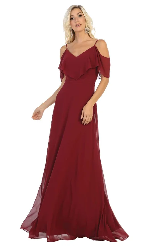 Wedding guest dresses with empire waists and tulle skirtsMay Queen - MQ1686 Draping Off Shoulder Chiffon Long Dress Wedding guest dresses with empire waists and tulle skirtsMay Queen - MQ1686 Draping Off Shoulder Chiffon Long Dress