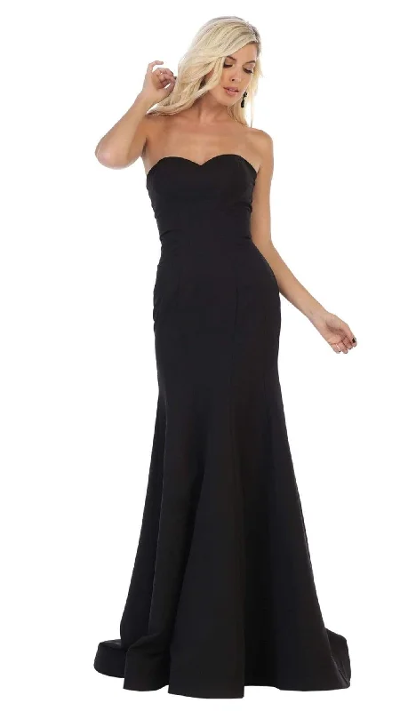 Wedding guest dresses with pom - pom trims for a playful lookMay Queen - RQ7703 Strapless Sweetheart Trumpet Evening Dress Wedding guest dresses with pom - pom trims for a playful lookMay Queen - RQ7703 Strapless Sweetheart Trumpet Evening Dress