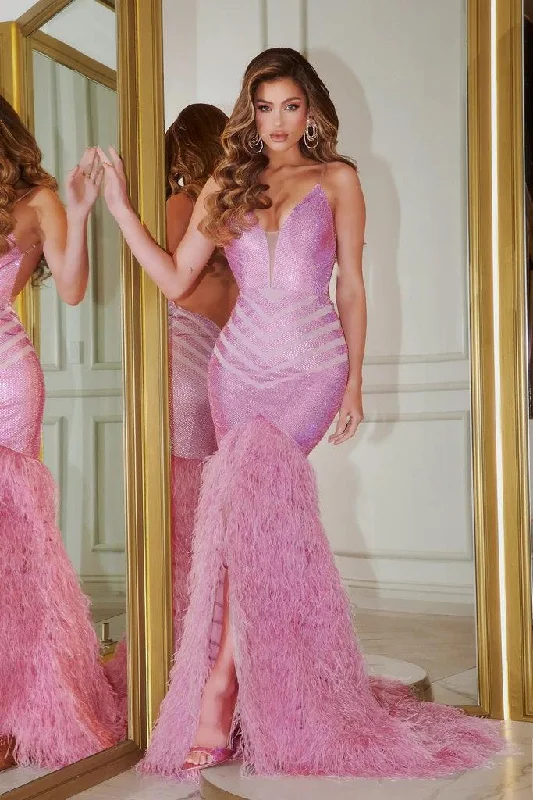 Wedding guest dresses with fringe accents for a bohemian - inspired weddingPortia And Scarlett 22336 Prom Fitted Long Gown Wedding guest dresses with fringe accents for a bohemian - inspired weddingPortia And Scarlett 22336 Prom Fitted Long Gown