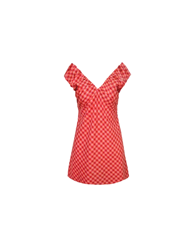 RAQUEL MINI DRESS RED TARTAN