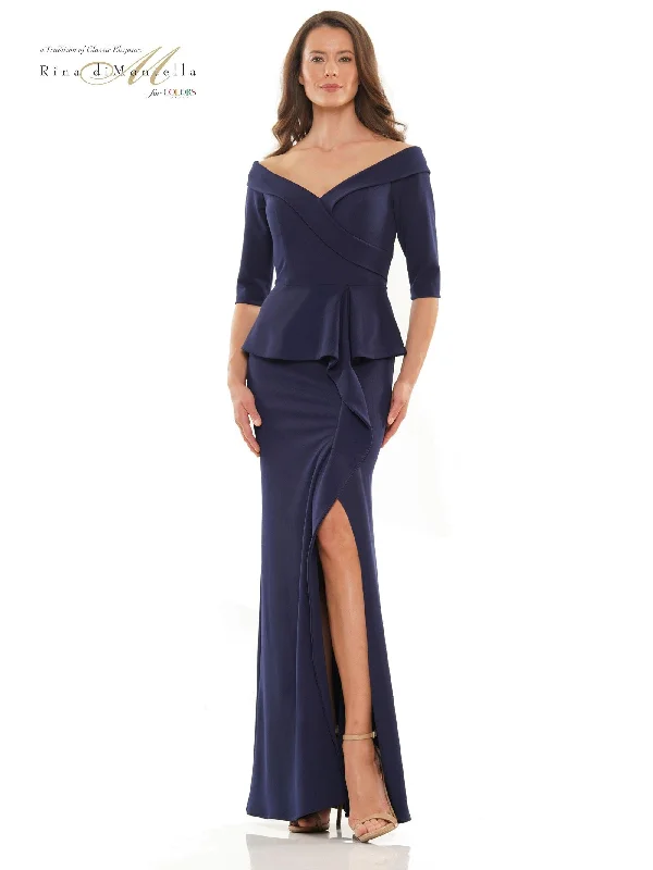 Ribbed - texture wedding guest dresses in neutral colorsRina di Montella Mother of the Bride Long Gown 2764 Ribbed - texture wedding guest dresses in neutral colorsRina di Montella Mother of the Bride Long Gown 2764