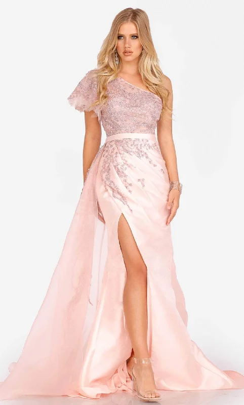Sleeveless wedding guest dresses with ruffled hemsTerani Couture 231E0517 - Ruffled Asymmetrical Prom Gown Sleeveless wedding guest dresses with ruffled hemsTerani Couture 231E0517 - Ruffled Asymmetrical Prom Gown