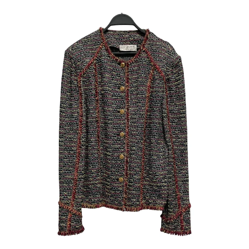Women's knee - length wool blend coats with a fur collar for added warmthST.JOHN/Jacket/14/All Over Print/MLT/