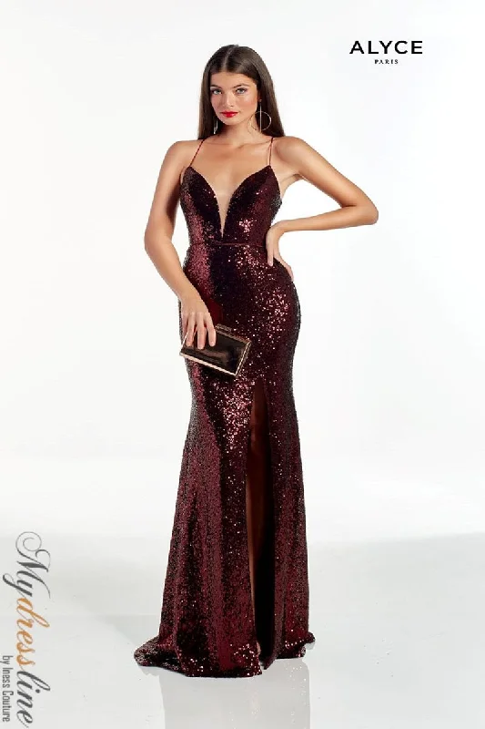 Formal dresses with high - low hems and floral embroidery for a unique prom styleAlyce 60948 Formal dresses with high - low hems and floral embroidery for a unique prom styleAlyce 60948