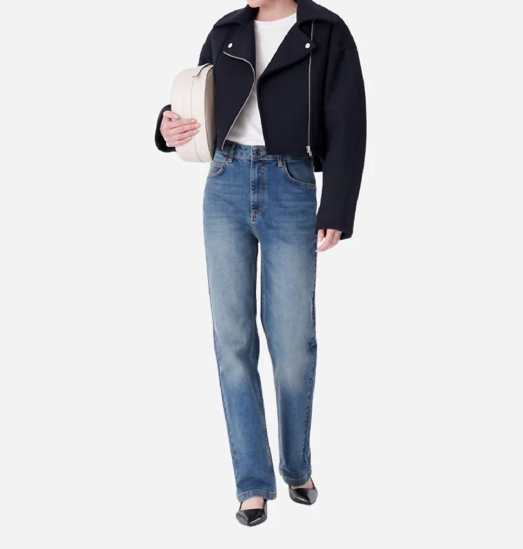 Belted women's cashmere coats in soft pastels for a luxurious feelBless Jacket In Marine Belted women's cashmere coats in soft pastels for a luxurious feelBless Jacket In Marine