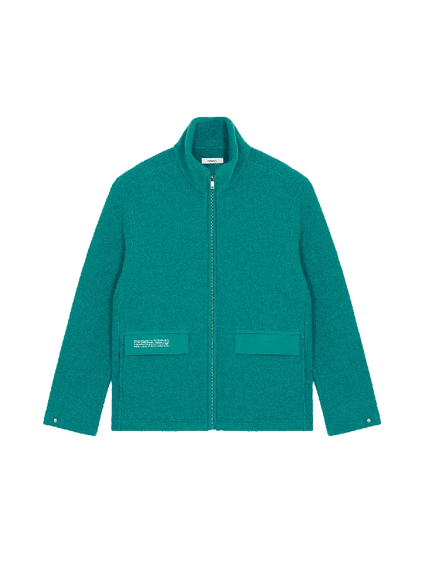 Women's long - sleeve wool coats in a houndstooth pattern for a classic charmWomen's DNA Utility Wool Jacket—scarab teal