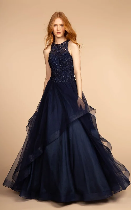 Formal dresses with wrap - around styles and beaded belts for a customized fitGLS by Gloria GL2528 Dress Formal dresses with wrap - around styles and beaded belts for a customized fitGLS by Gloria GL2528 Dress
