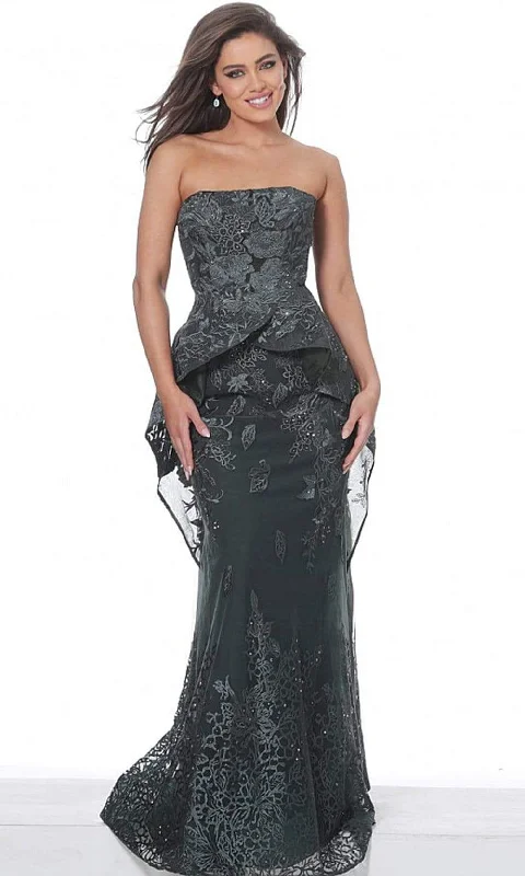 Ball - gown style formal dresses with sequined bodices for promJovani - 02222 Strapless Ruffled Peplum Sheath Gown Ball - gown style formal dresses with sequined bodices for promJovani - 02222 Strapless Ruffled Peplum Sheath Gown