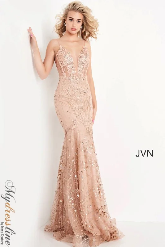 Formal dresses with off - the - shoulder sleeves and rhinestone accents for a sophisticated promJovani JVN05788 Formal dresses with off - the - shoulder sleeves and rhinestone accents for a sophisticated promJovani JVN05788