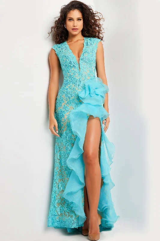Sheath - style bodycon dress for a sophisticated office lookJovani 38668 High Slit Long Prom Formal Dress Sheath - style bodycon dress for a sophisticated office lookJovani 38668 High Slit Long Prom Formal Dress