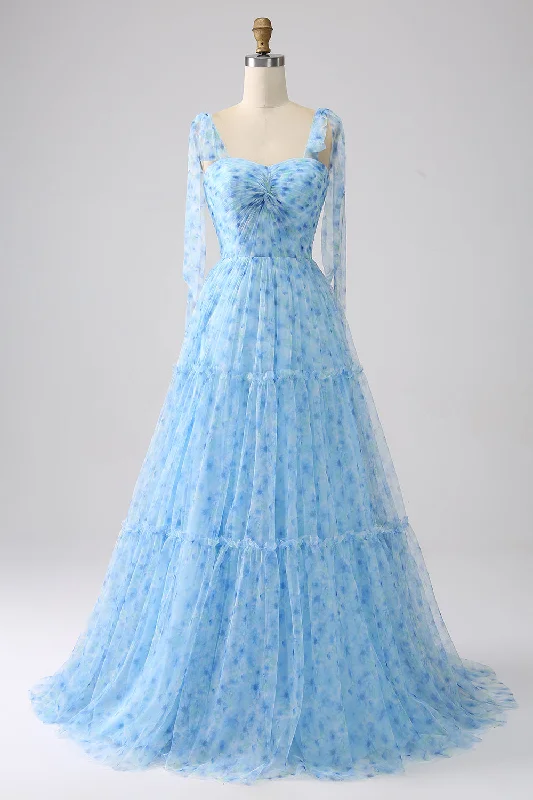 Cocktail dresses with a pleated skirt and a square necklineLight Blue A-Line Spaghetti Straps Long Prom Dress Cocktail dresses with a pleated skirt and a square necklineLight Blue A-Line Spaghetti Straps Long Prom Dress