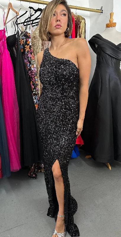 Bodycon dress with a zipper detail​Long One Shoulder Prom Dress Sale