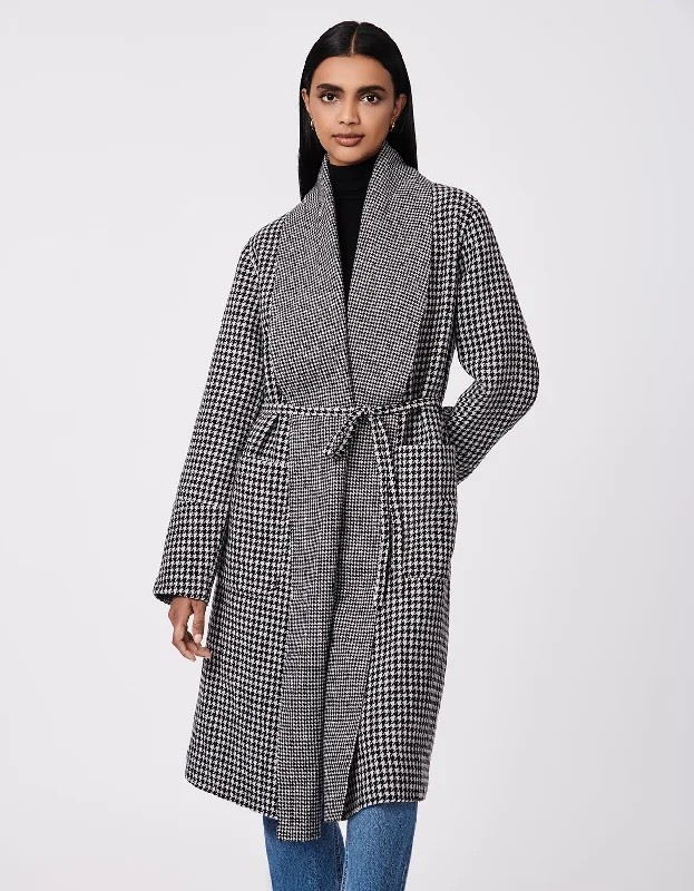 Women's waterproof parka coats with multiple pockets for practicalityMetro Print-Mix Wool Coat Women's waterproof parka coats with multiple pockets for practicalityMetro Print-Mix Wool Coat
