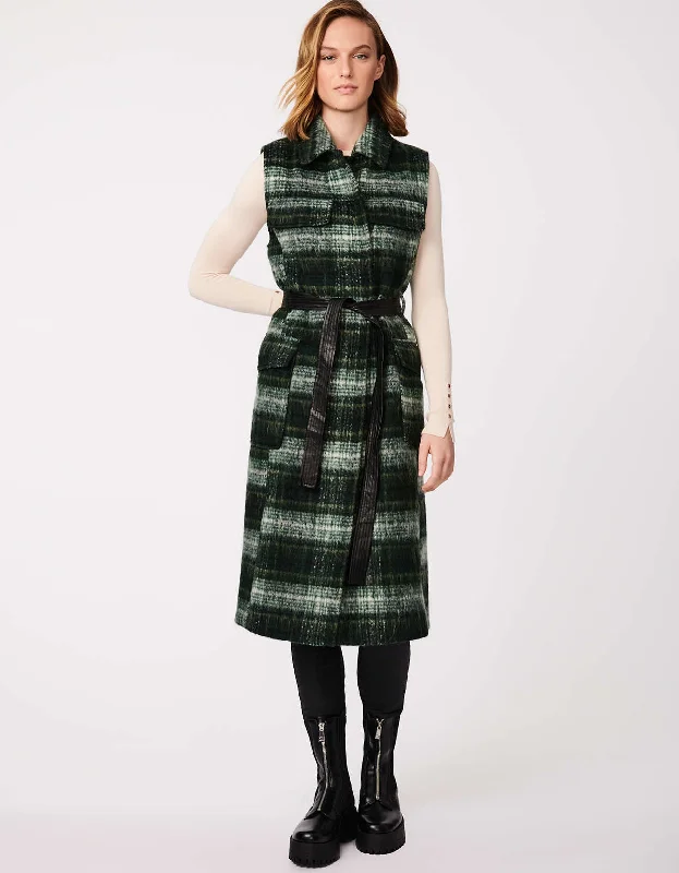 Oversized women's wool coats in a monochromatic look for a trendy outfitPlaid Belted Long Wool Vest Oversized women's wool coats in a monochromatic look for a trendy outfitPlaid Belted Long Wool Vest