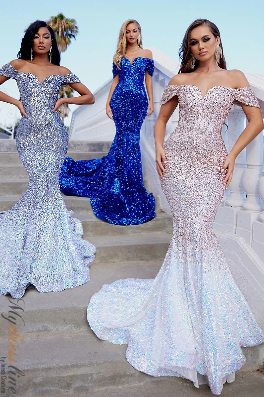 Formal dresses with asymmetric ruffled hems and high - low designs for a fashion - forward and dynamic appearancePortia & Scarlett PS22353 Formal dresses with asymmetric ruffled hems and high - low designs for a fashion - forward and dynamic appearancePortia & Scarlett PS22353