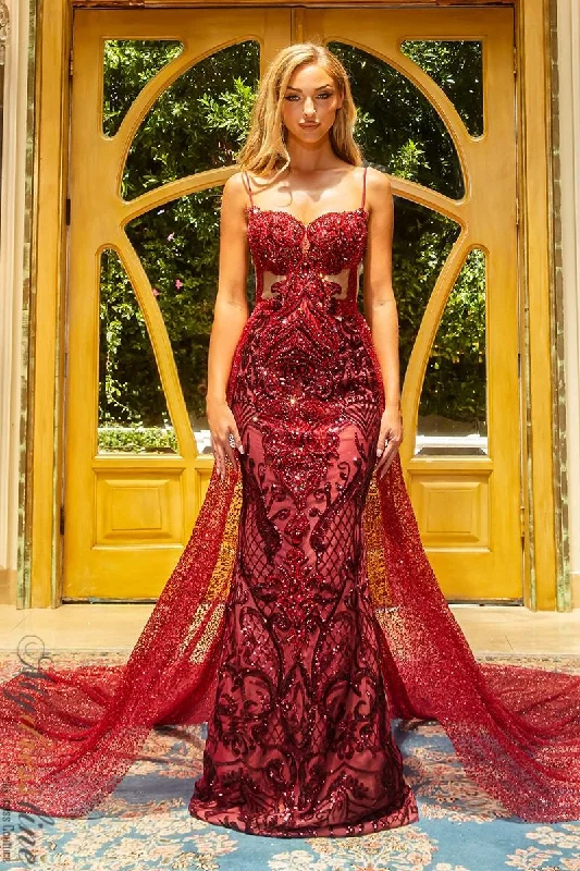 Formal dresses with ruffled skirts and bow accents for a charming prom appearancePortia & Scarlett PS22965 Formal dresses with ruffled skirts and bow accents for a charming prom appearancePortia & Scarlett PS22965