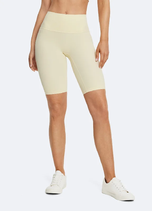 Belted Women Shorts to Enhance the WaistlineButter Yellow Bike Shorts
