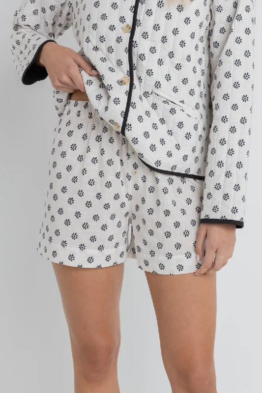 Leather Look Women Shorts for an Edgy and Chic StyleDomino Floral Boxer Short Oat