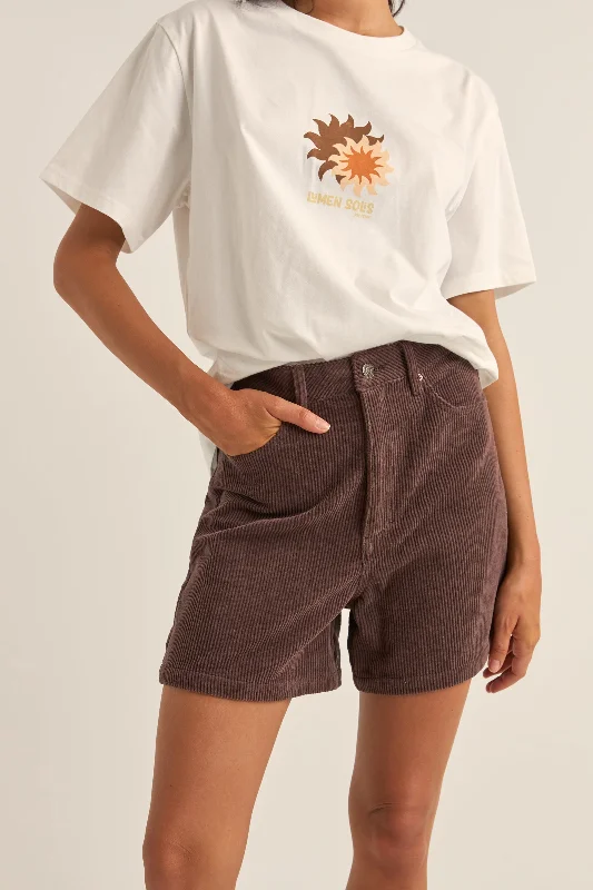 Ruffled Hem Women Shorts to Add a Feminine TouchEscape Cord Short Chocolate