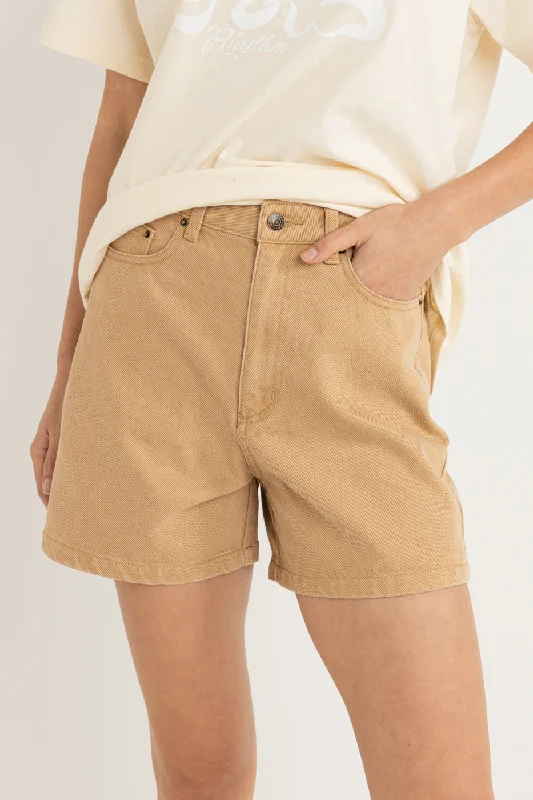 Printed Floral Women Shorts for a Summer - Ready StyleEscape Denim Short Latte